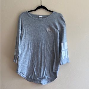 PINK Grey Long Sleeve Shirt M